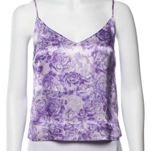 GANNI floral print silky tank top small